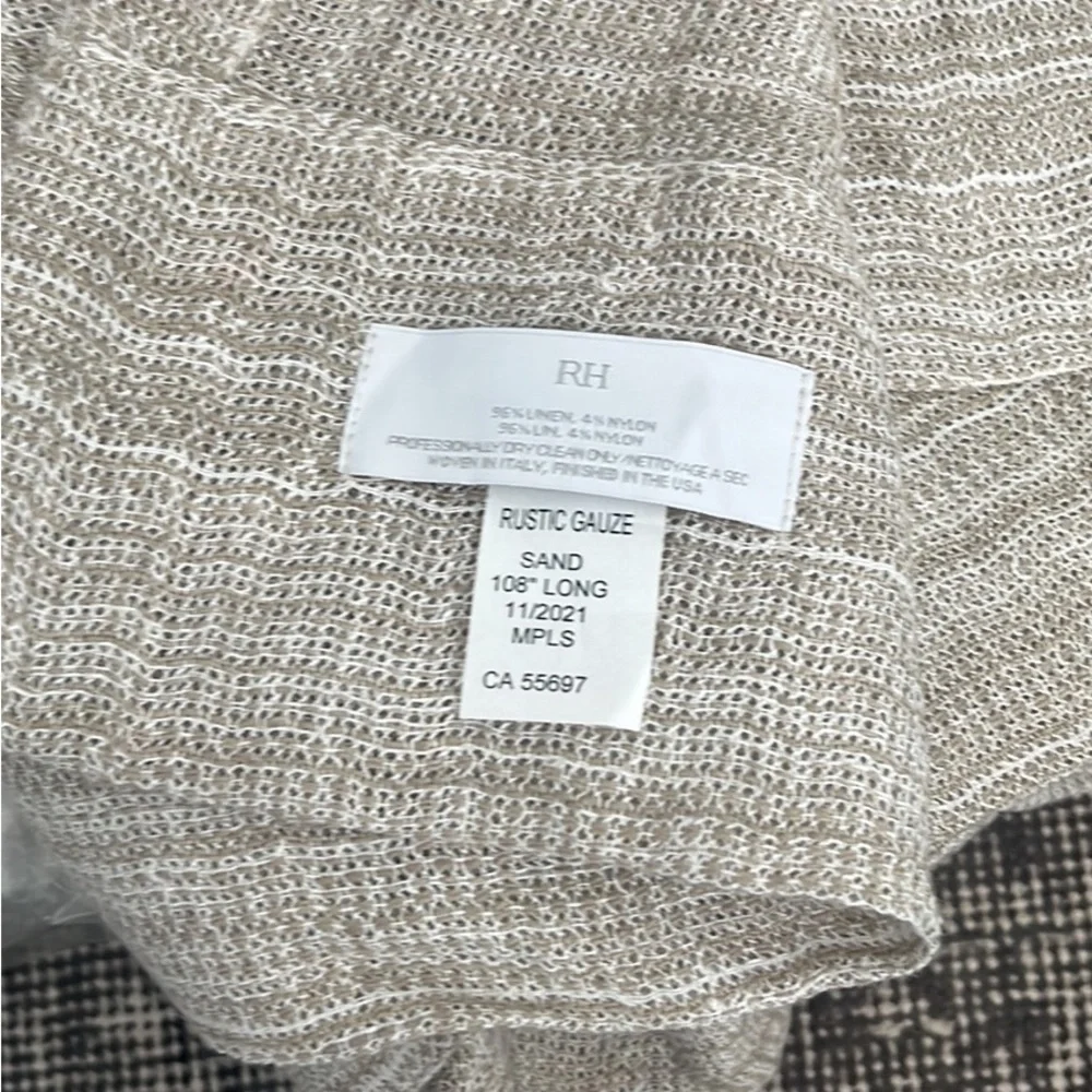 1 left! Restoration Hardware Italian linen gauze curtain panel. Sz 50X108